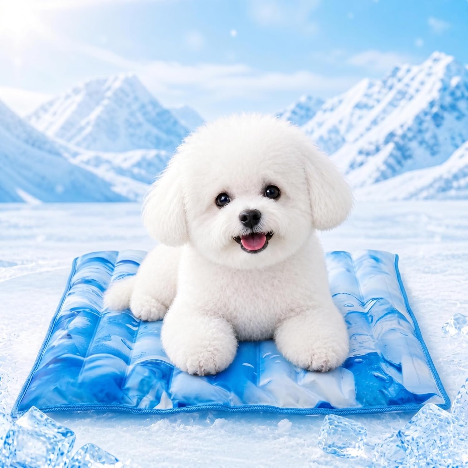 CABF Dog Cooling Mat 2.0 front view showing the ice silk fabric surface.