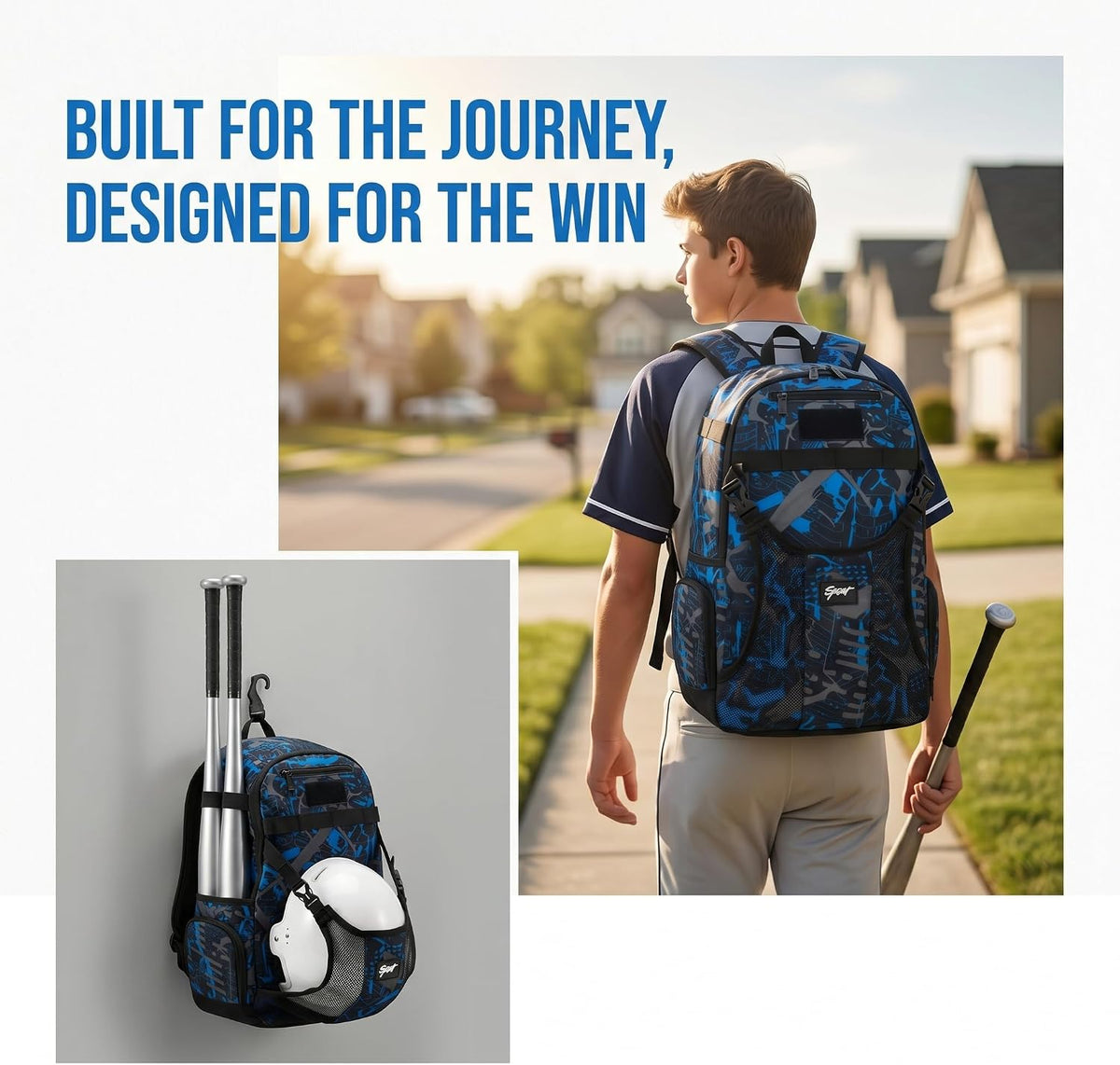 rickyh style baseball gear bag displaying front mesh helmet compartment