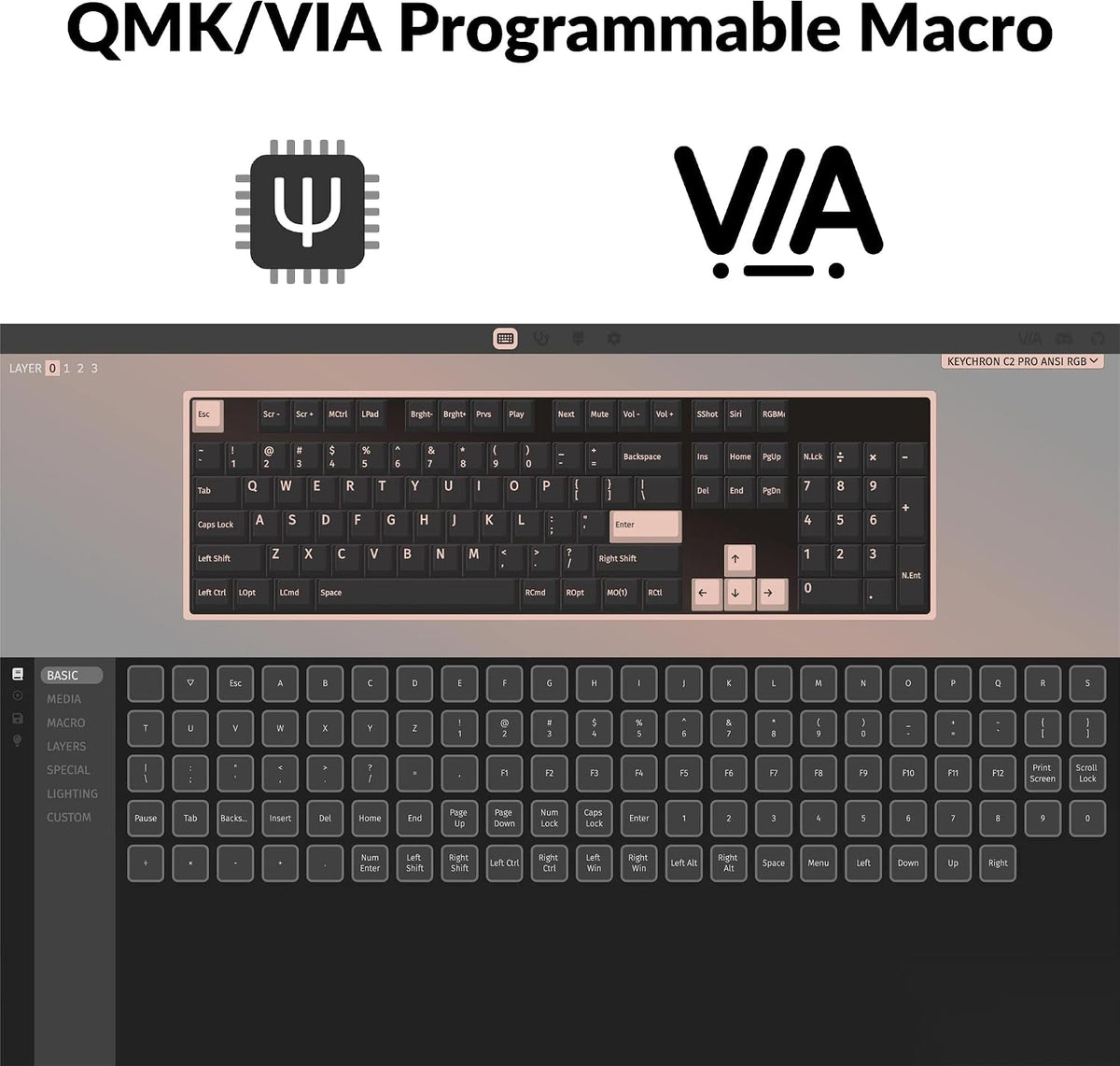 Keychron C2 Pro full size layout with number pad