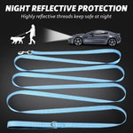 XiaZ ten foot blue nylon leash close up padded handle.