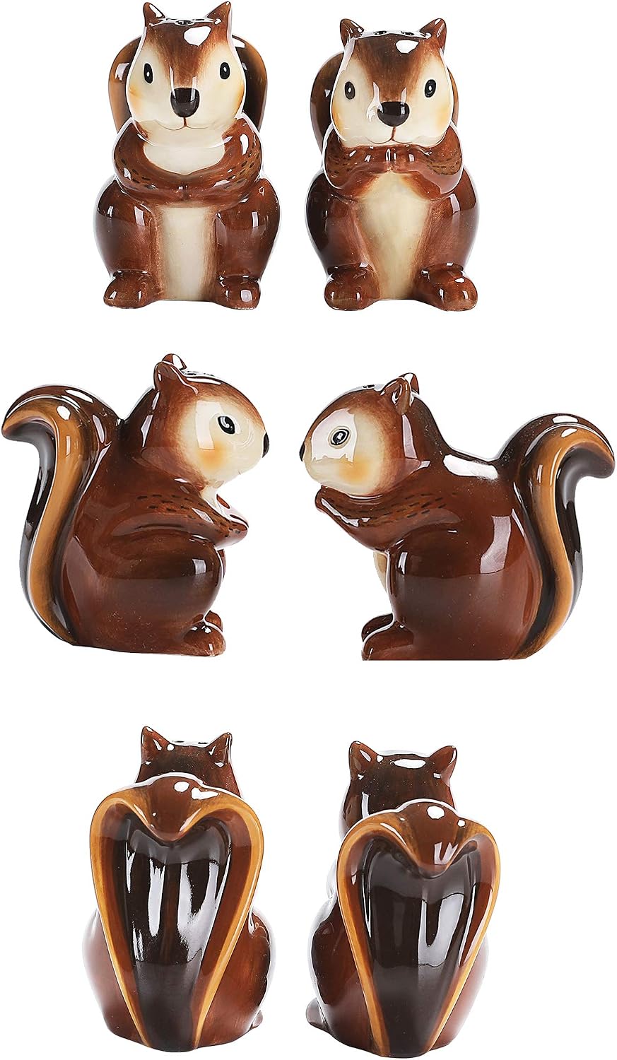 Bico woodland squirrel salt and pepper shakers top dispensing holes view
