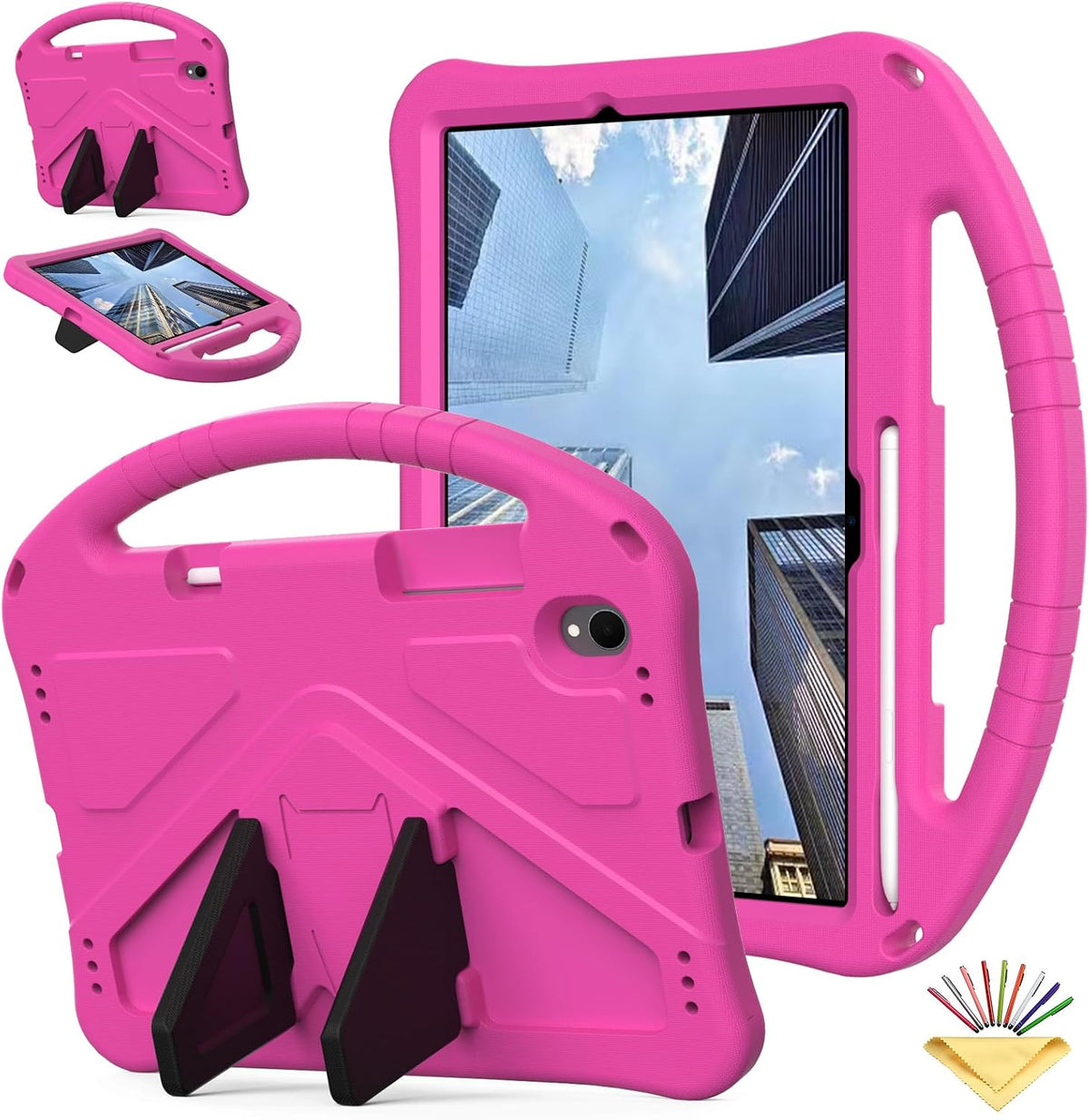Kids Case for Samsung Galaxy Tab S10 Lite/ S10 FE/ S9 FE 10.9 inch/Tab S9/ S8/ S7 5G Tablet 11" with Anti-Slip Handle Stand Lightweight Soft EVA Shockproof Kickstand Girl Boy Cover, Black - Image 14