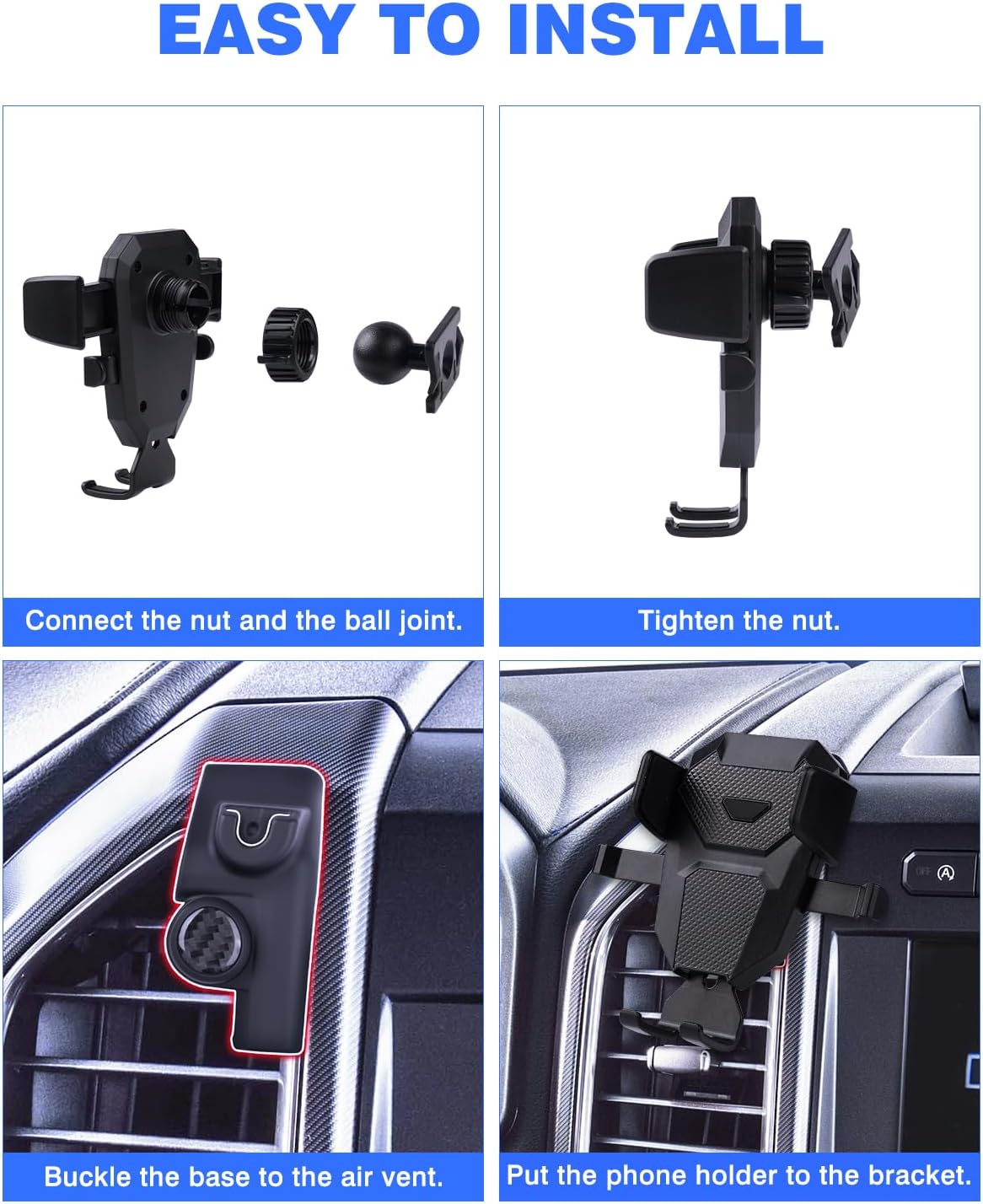 Karltys F150 Car Phone Holder adjustable bottom tray view