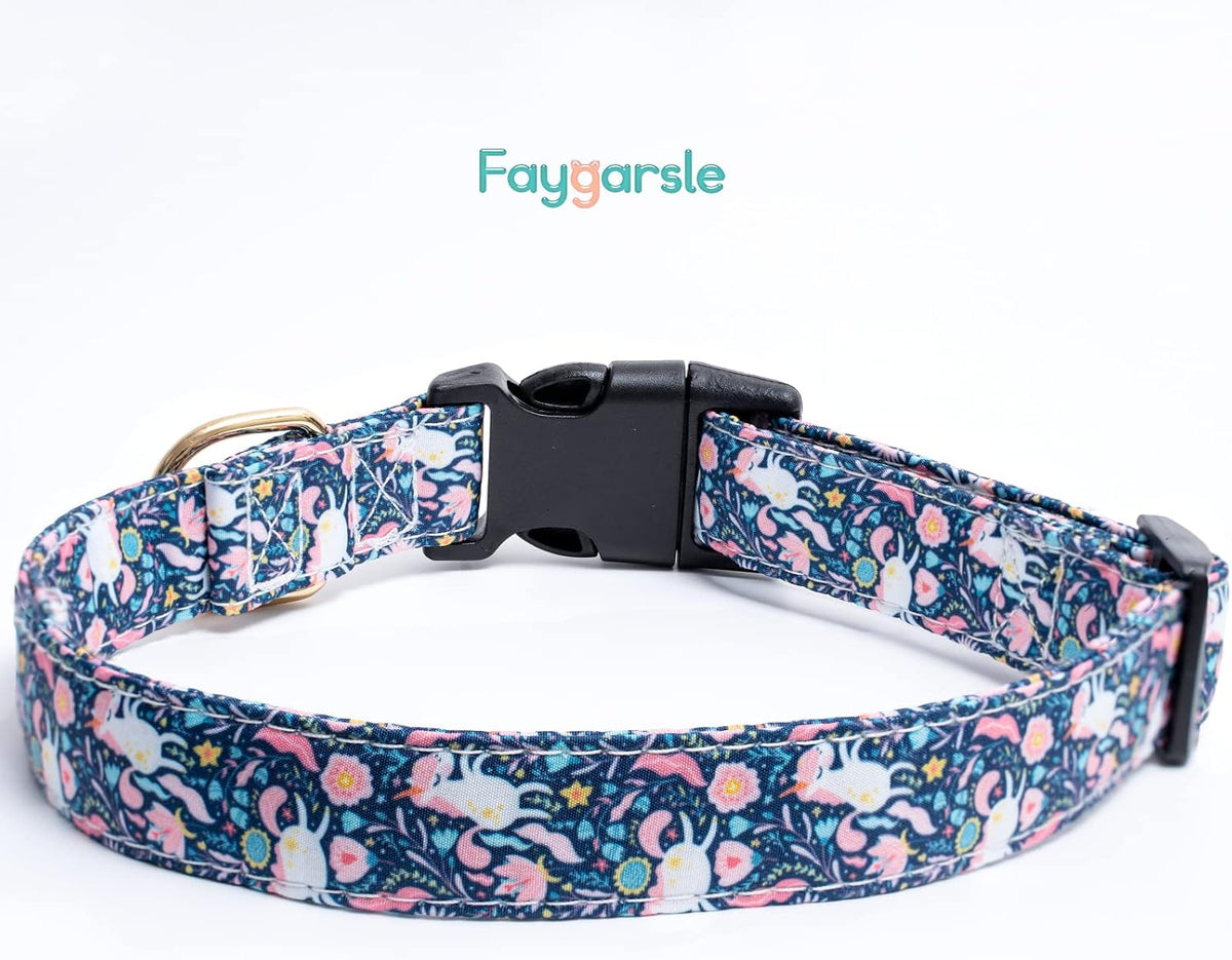 Faygarsle unicorn dog collar side angle display