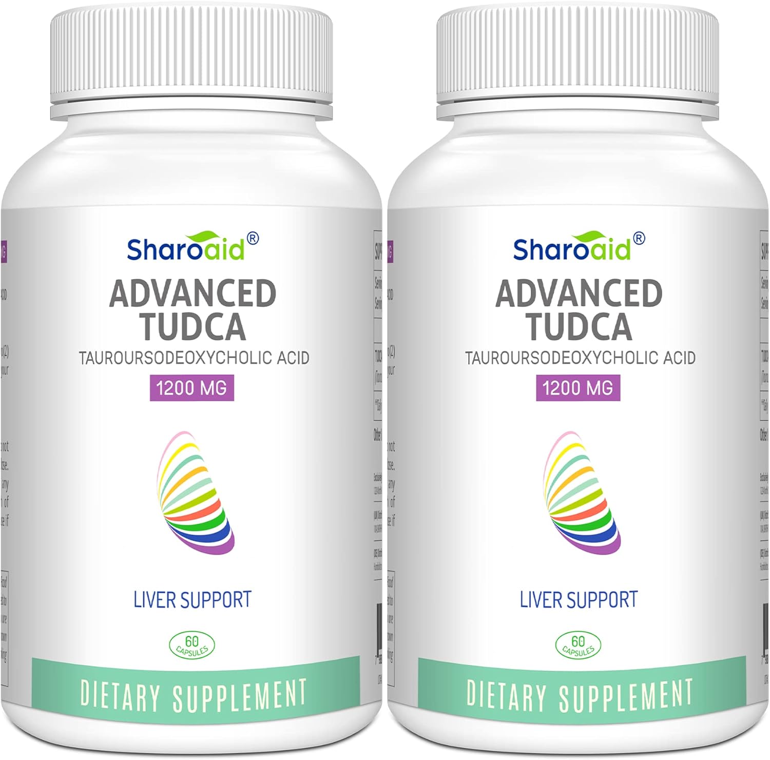 Sharoaid TUDCA Liver Support 1200mg front view bottle for detox.