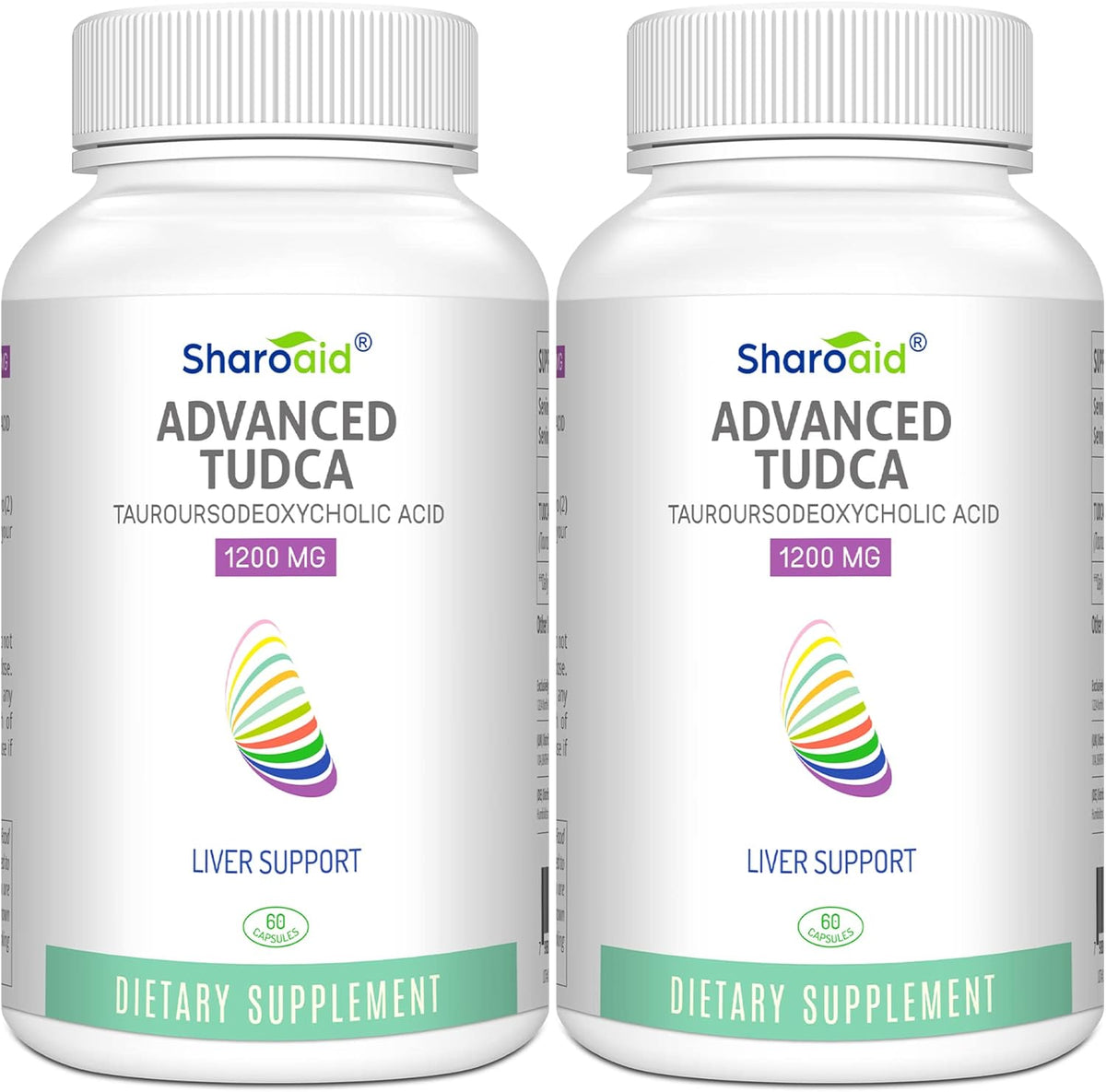 Sharoaid TUDCA Liver Support 1200mg front view bottle for detox.