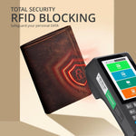 Oak Leathers RFID blocking wallet displayed in gift box