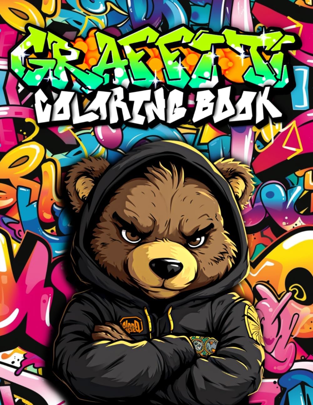 Graffiti Coloring Book: 50 Original Street Art Drawings, Graffiti Letters, Fonts, Characters, and Much More for Adults and Teens - Image 1