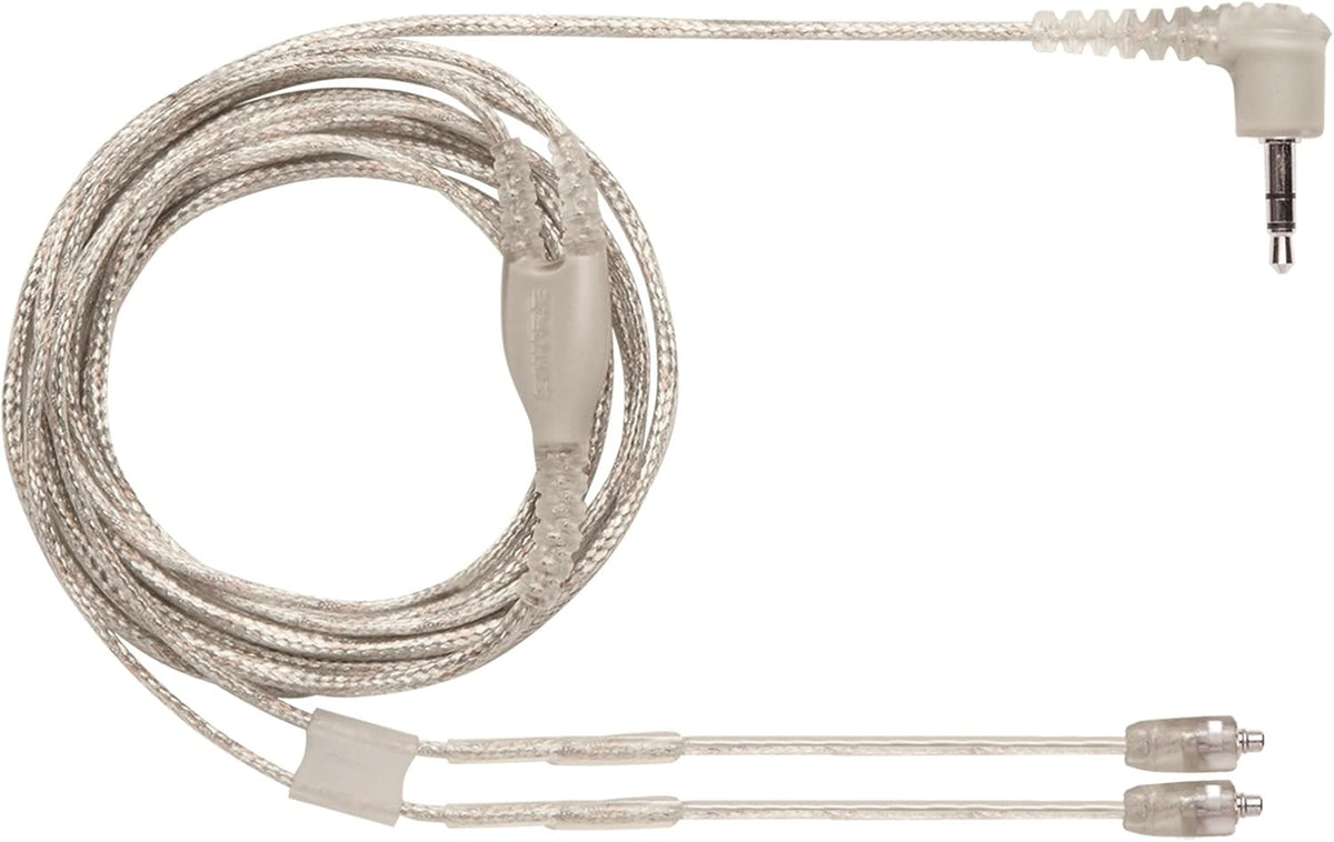 Shure EAC64CL audio cable connected to compatible earphones