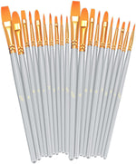 BOSOBO Paint Brushes Set, 20 Pcs Small Paint Brush Kit Round Flat Tip Nylon Hair, for Acrylic Painting, Watercolor, Oil Painting, Kids Face Nail Art Canvas Rock Craft, Art Supplies, Blue - Image 10