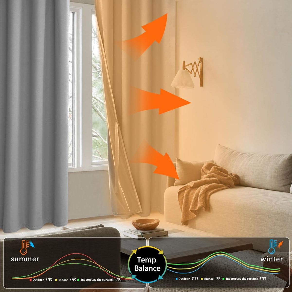 XWZO set of two window drapes packaged for delivery