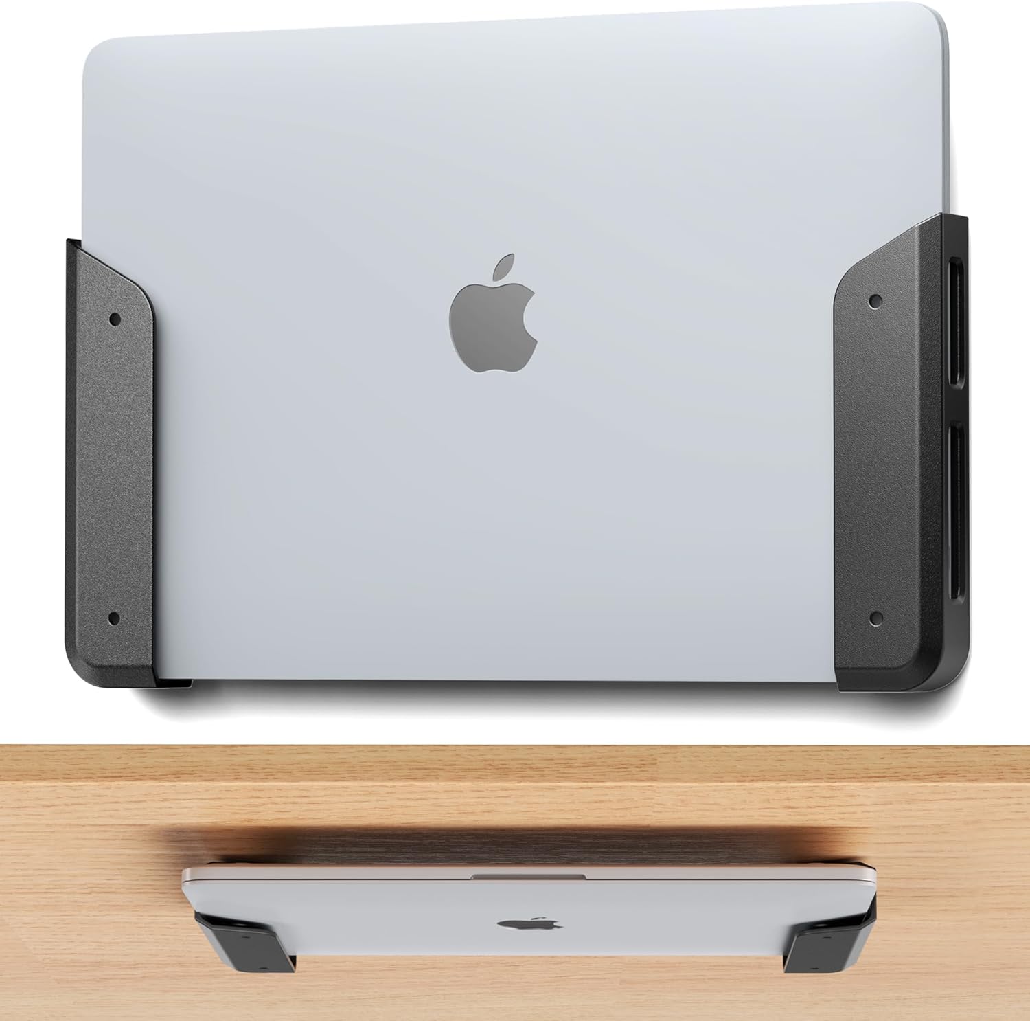 Eletiuo wall and under desk laptop mount holder front view