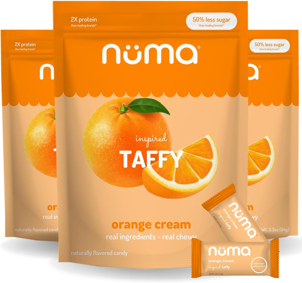 Numa Foods Nutritious Chewy & Creamy Candy Variety Pack - Low Sugar, All-Natural, Gluten Free, High Protein - 5 Bags of 10 Individually Wrapped Chews Each of Vanilla Banana Strawberry Coconut Coffee - Image 10