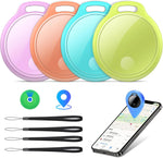 ATUVOS Air Tracker Tags Four Pack front view showcasing the sleek circular design and built-in lanyard holes.