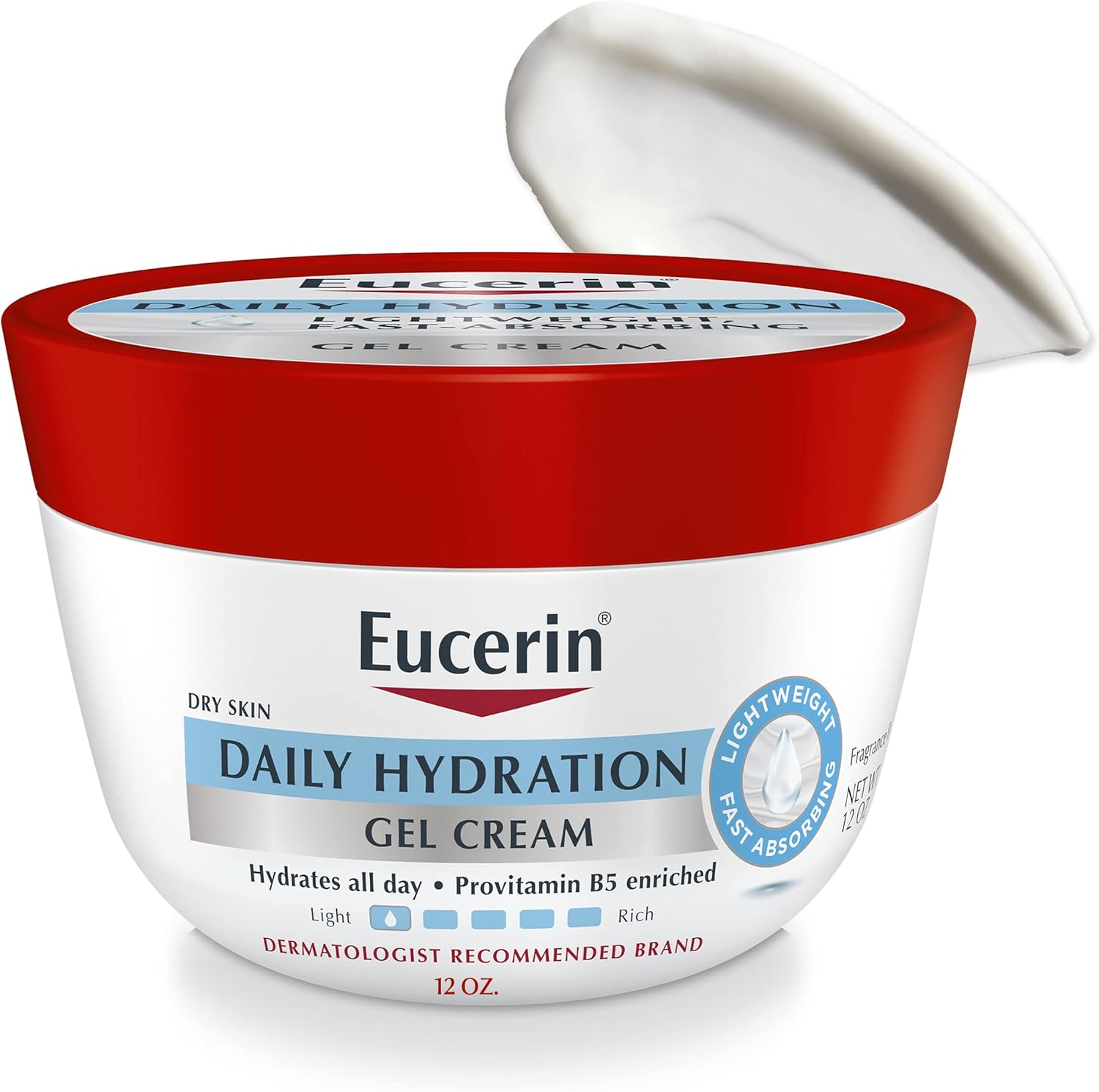 Eucerin Daily Hydration Gel Cream 12 Ounce jar front view