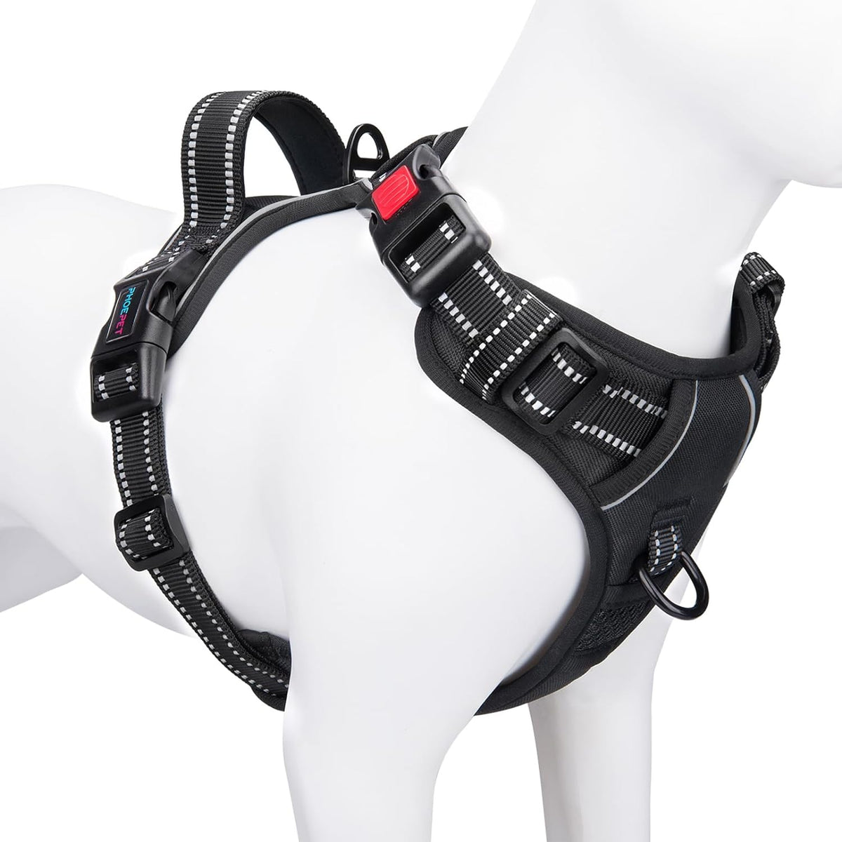 PHOEPET No Pull Dog Harness Medium Reflective Front Clip Vest with Handle,Adjustable 2 Metal Rings 3 Buckles,[Easy to Put on & Take Off](M, Orange) - Image 13