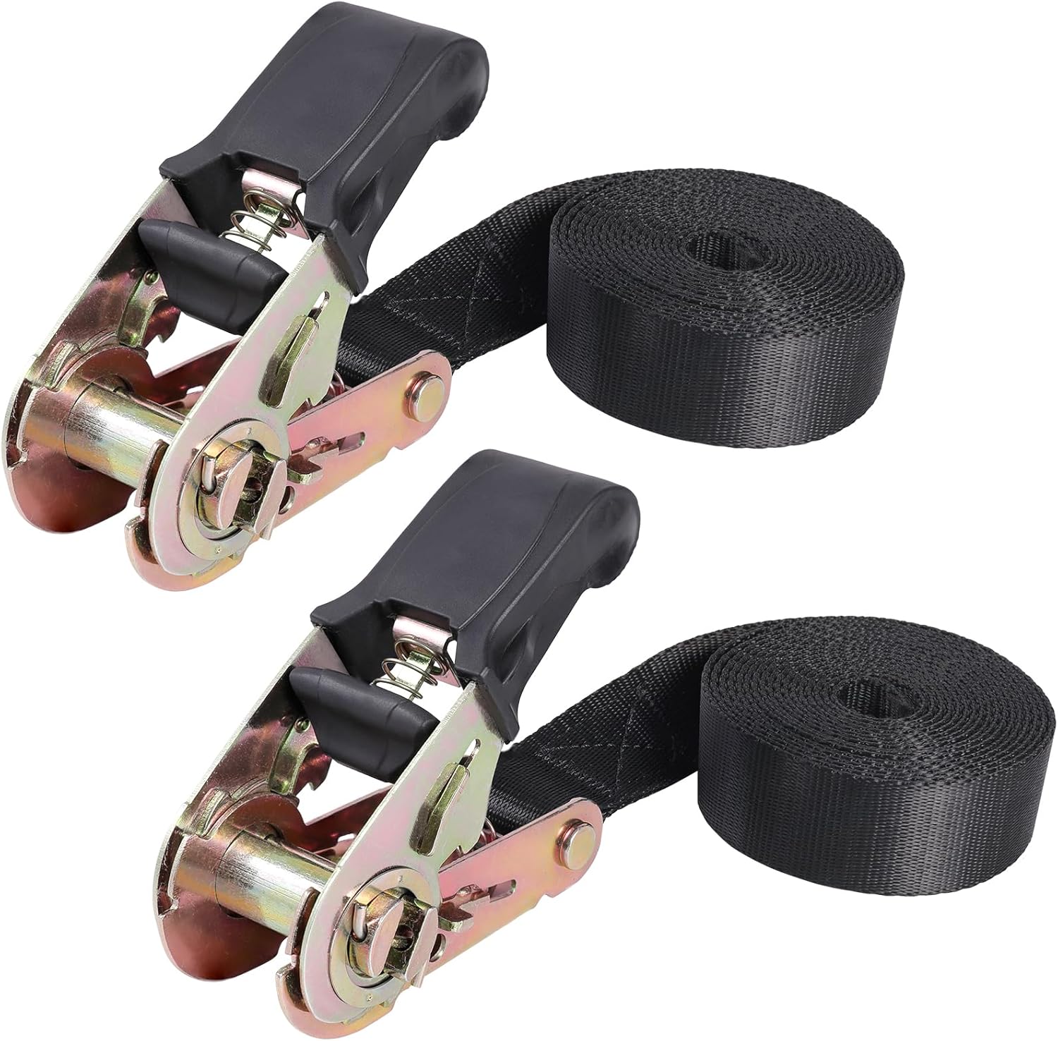 Masterwise endless ratchet strap set with two black heavy-duty tie-downs.