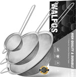 Walfos fine mesh strainers set front view