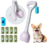 Dog Pooper Scooper Portable with Bag Attachment, One Handed Foldable Design, Includes 120 Waste Bags and Dispenser, 19 Inch Handle for Grass Yard Gravel Cleanup (Blue) - Image 12