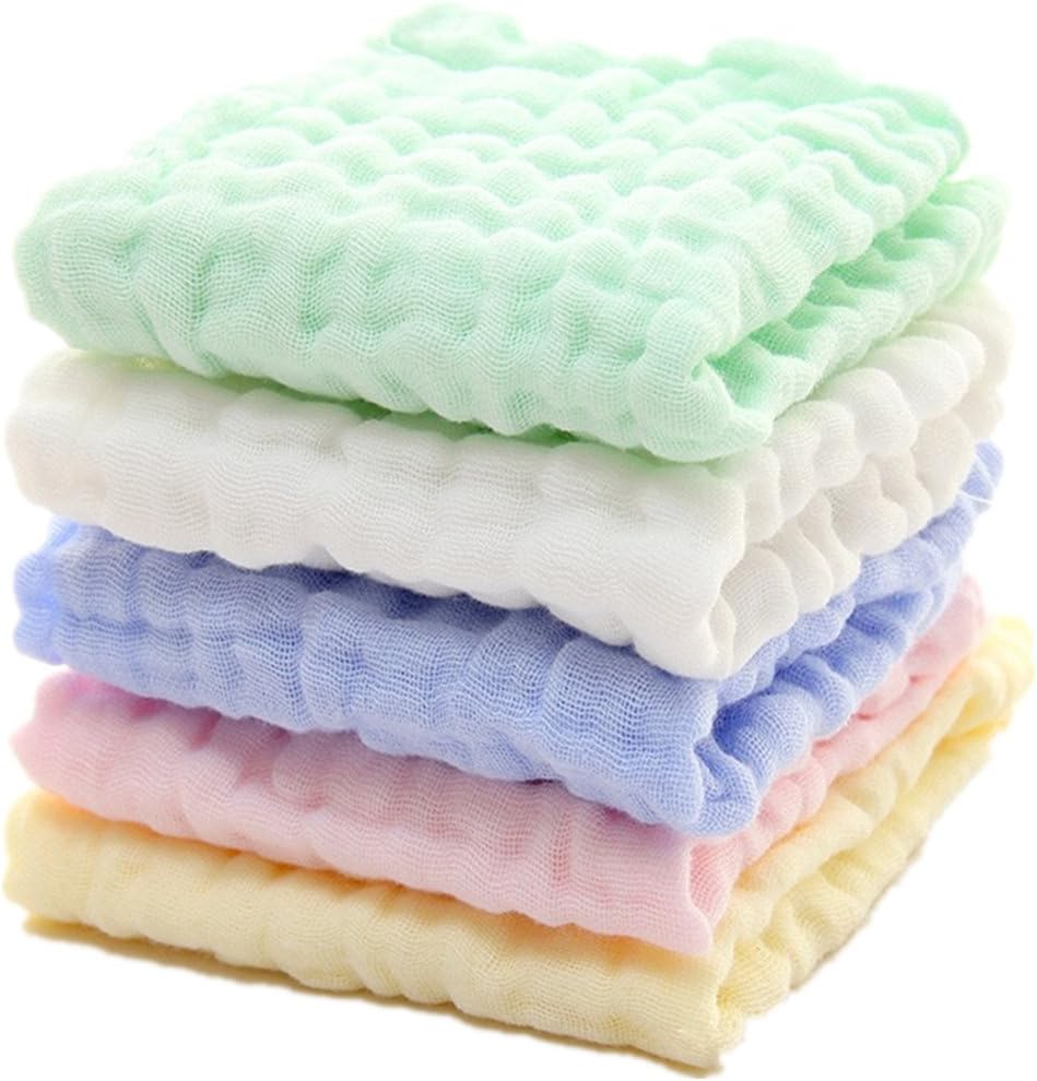 Mukin baby washcloths natural cotton 5 pack front view
