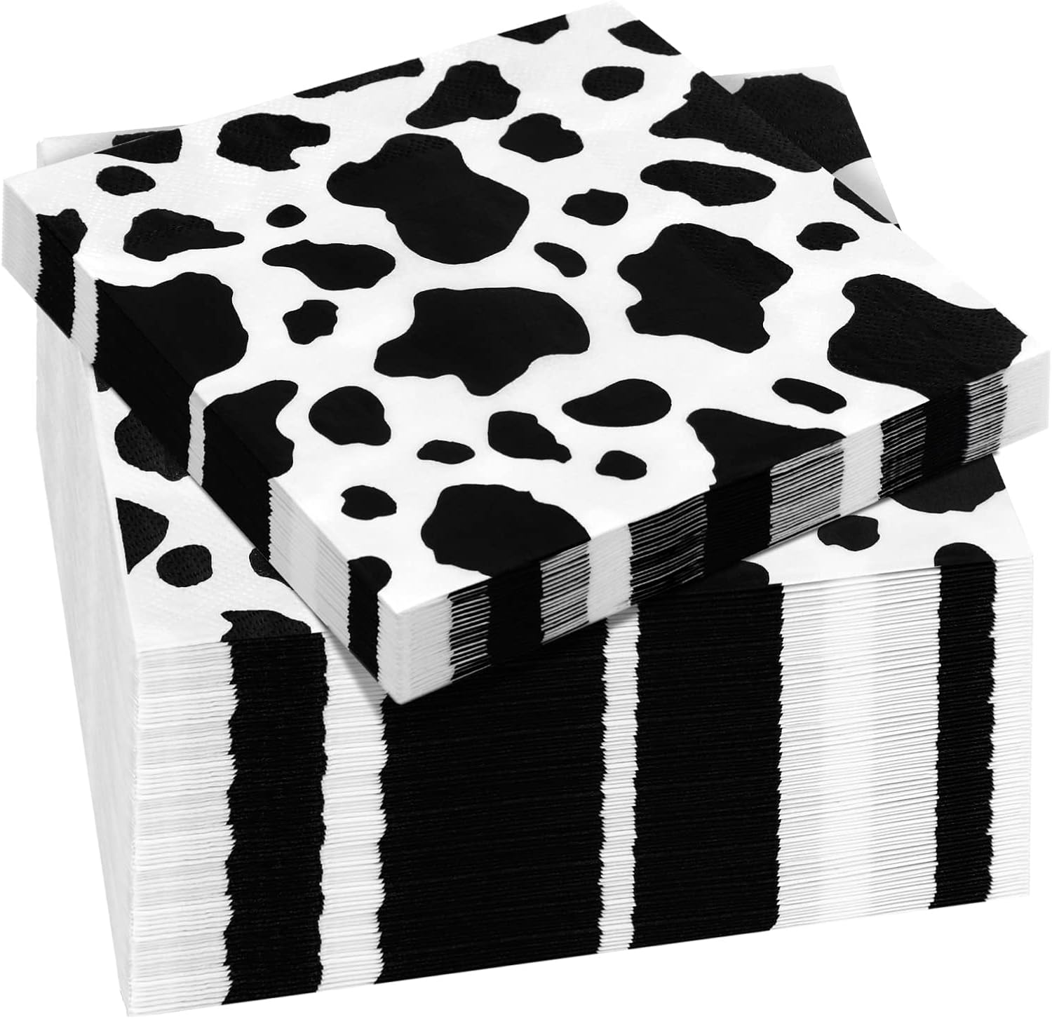 Durony cow print party napkins pack front view for birthday party decoration.