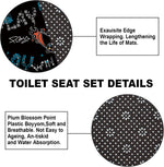 Norbey 4 pieces bath curtain set layout on floor