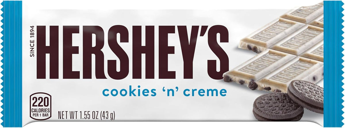 Imported USA Hershey's white chocolate candy bars stacked in box