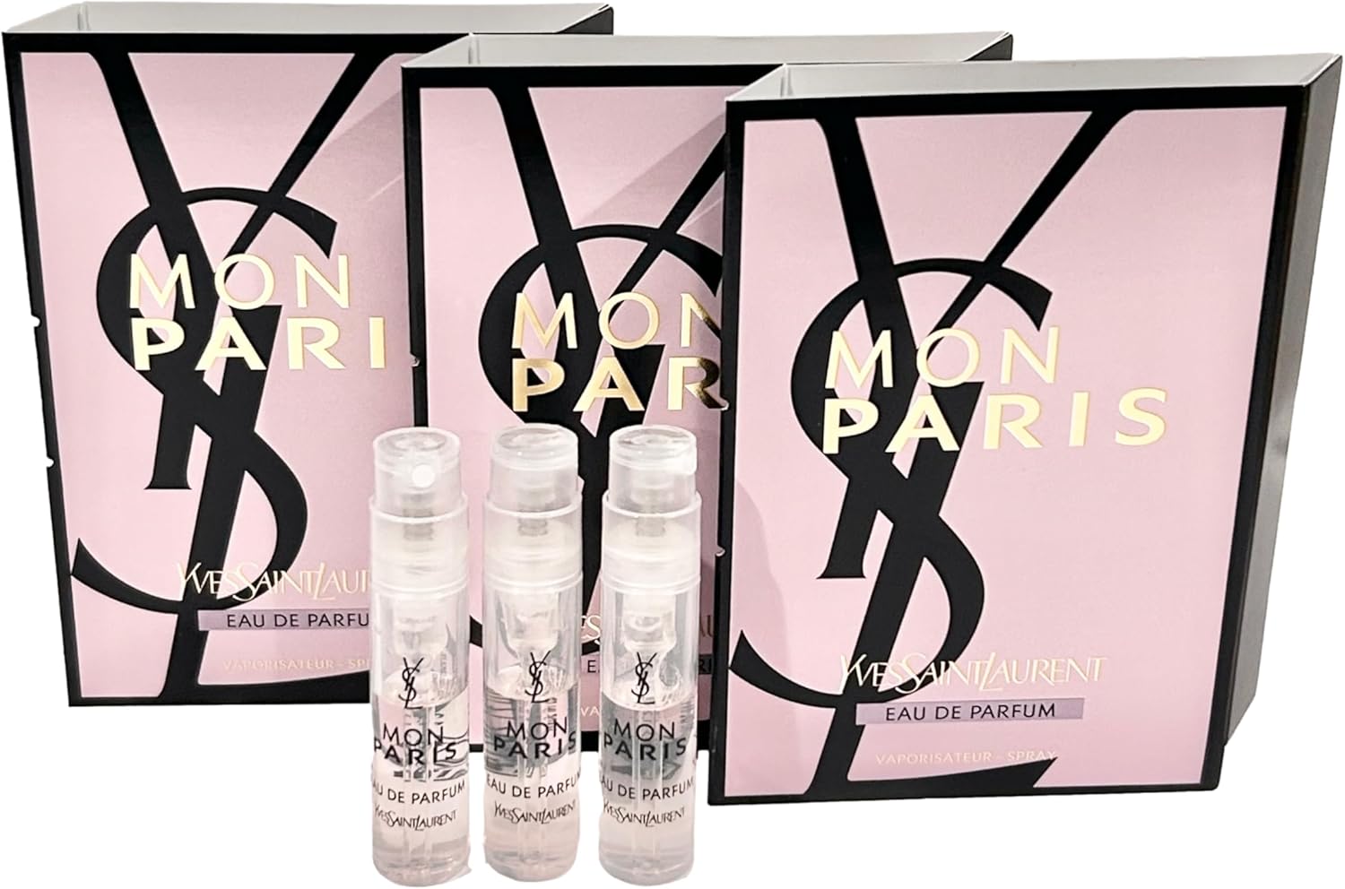 Yves Saint Laurent Perfume YSL Sample Perfume MON PARIS EDP Women 1.2 ml / 0.04 oz - set of 3 - Image 1