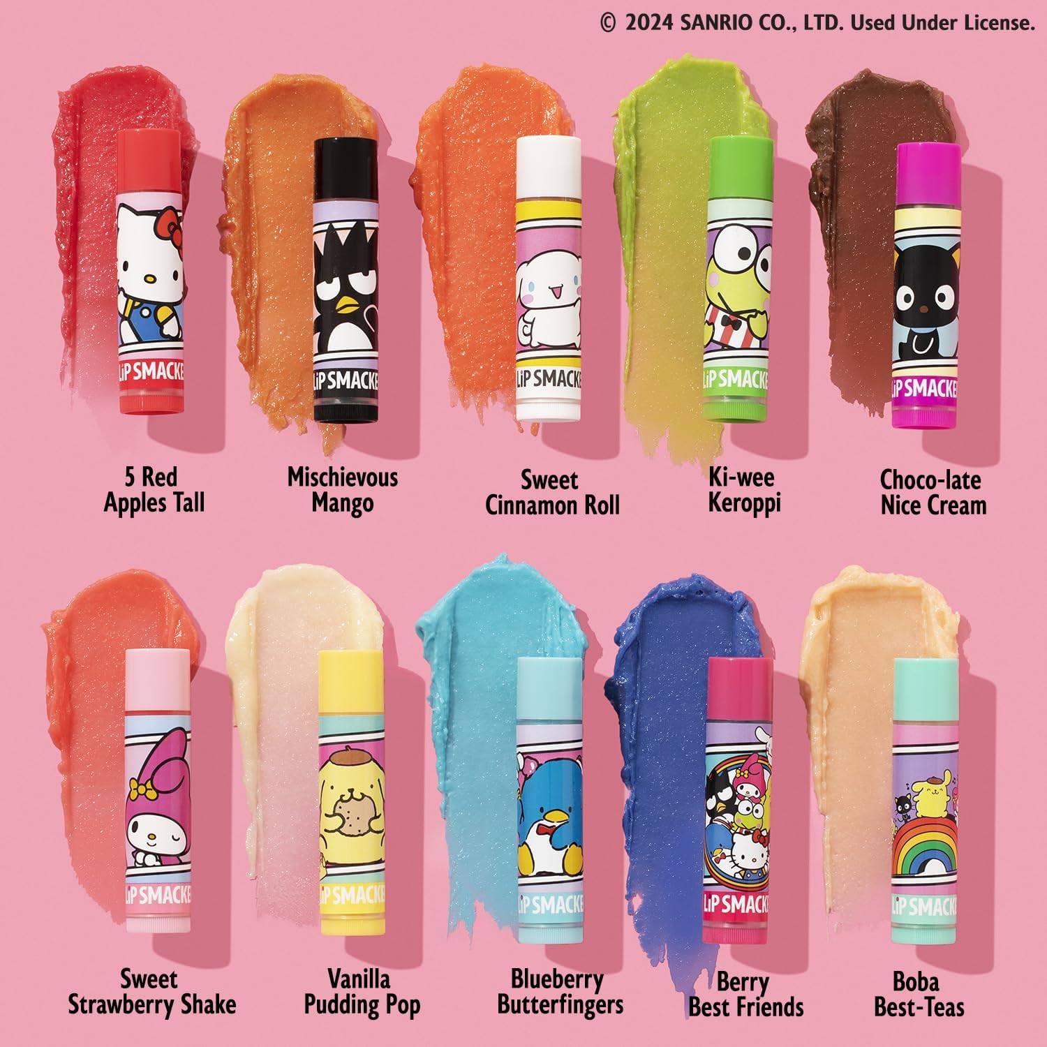 Lip Smacker Sanrio Hello Kitty lip balm set characters lineup