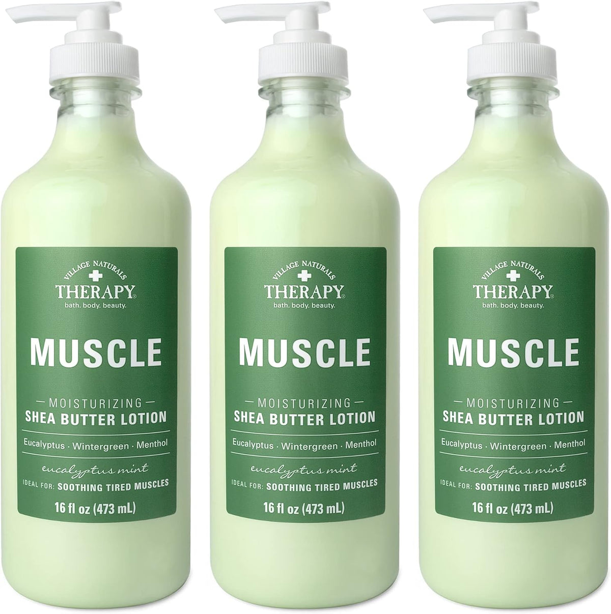 Village Naturals Therapy Muscle Relief Shea Butter Lotion front view
