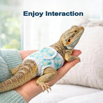 Waterproof blue lounging mat for bearded dragons protecting household surfaces from stains.