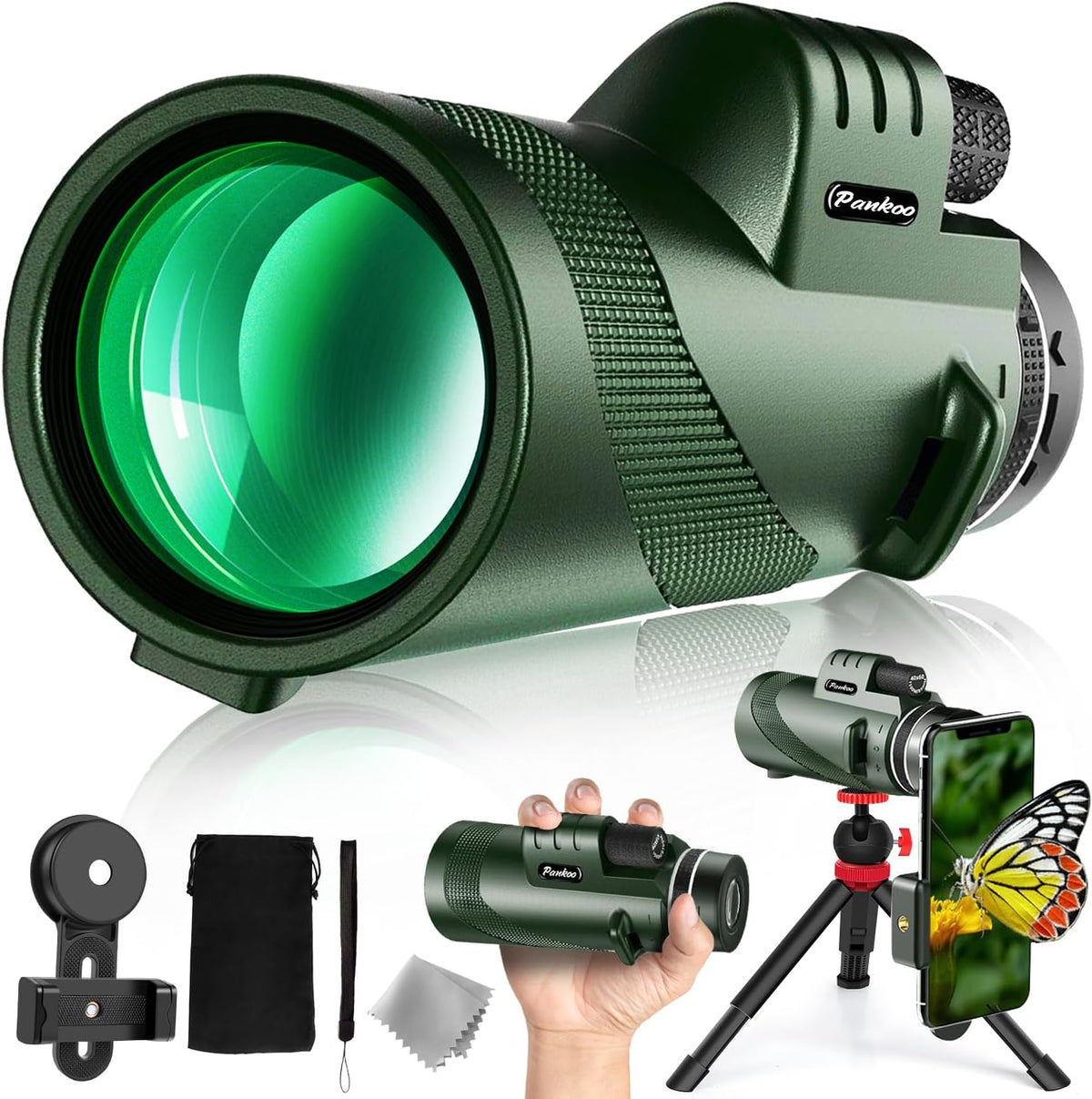 Pankoo 40x60 monocular telescope with green finish