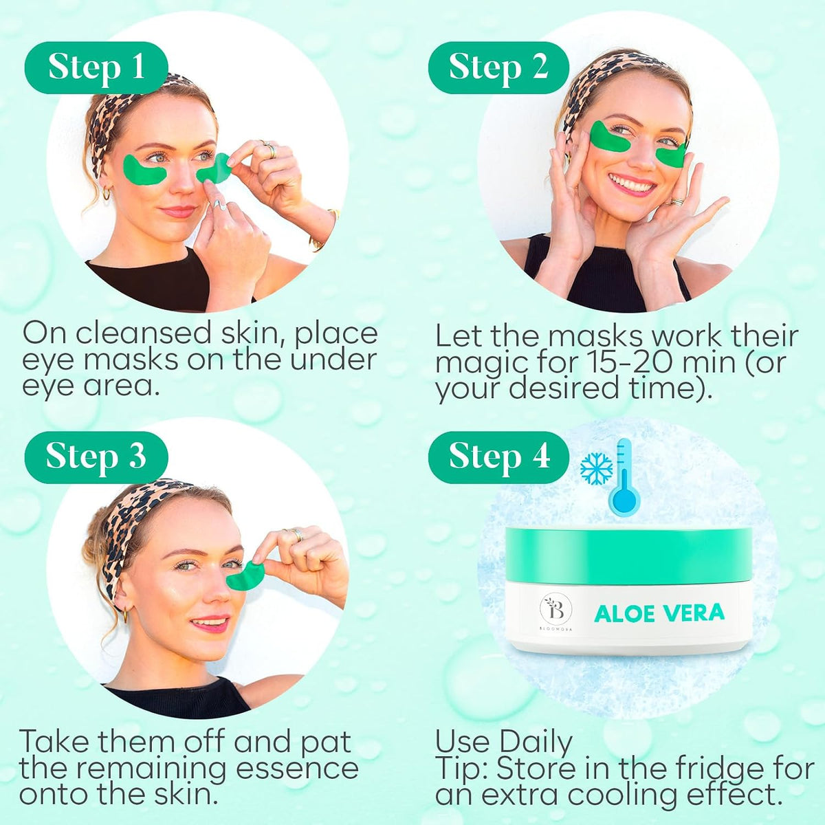 Bloomora hydrating under eye mask lifestyle shot