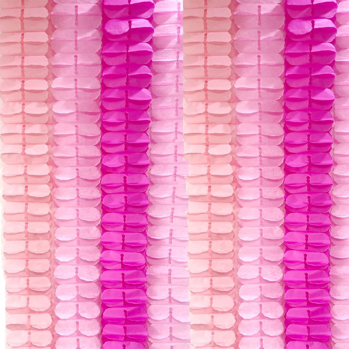 Yangeey four leaf clover paper garland pink kit front view for party backdrop setup