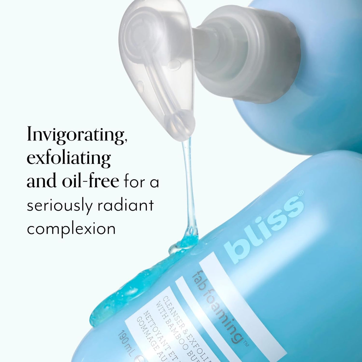 Close up of Bliss Fab Foaming Cleanser bottle cap