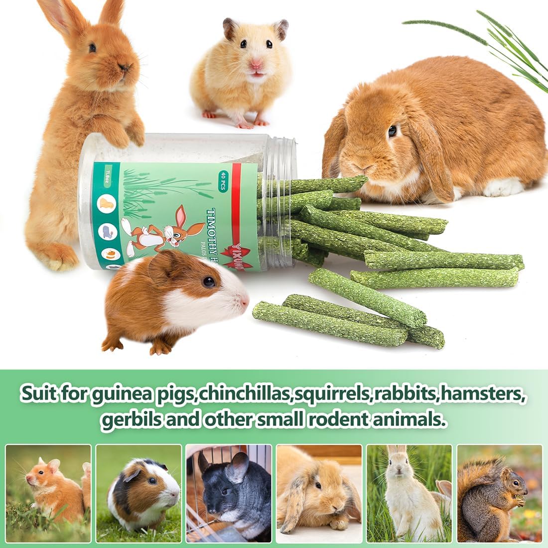 YIXUND small pet chew toys forty count bundle for hamsters and chinchillas