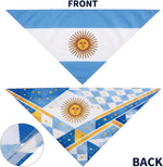 Close up of Argentina flag pattern on pet bandana