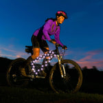 Waybelive bicycle frame lights glowing in the dark