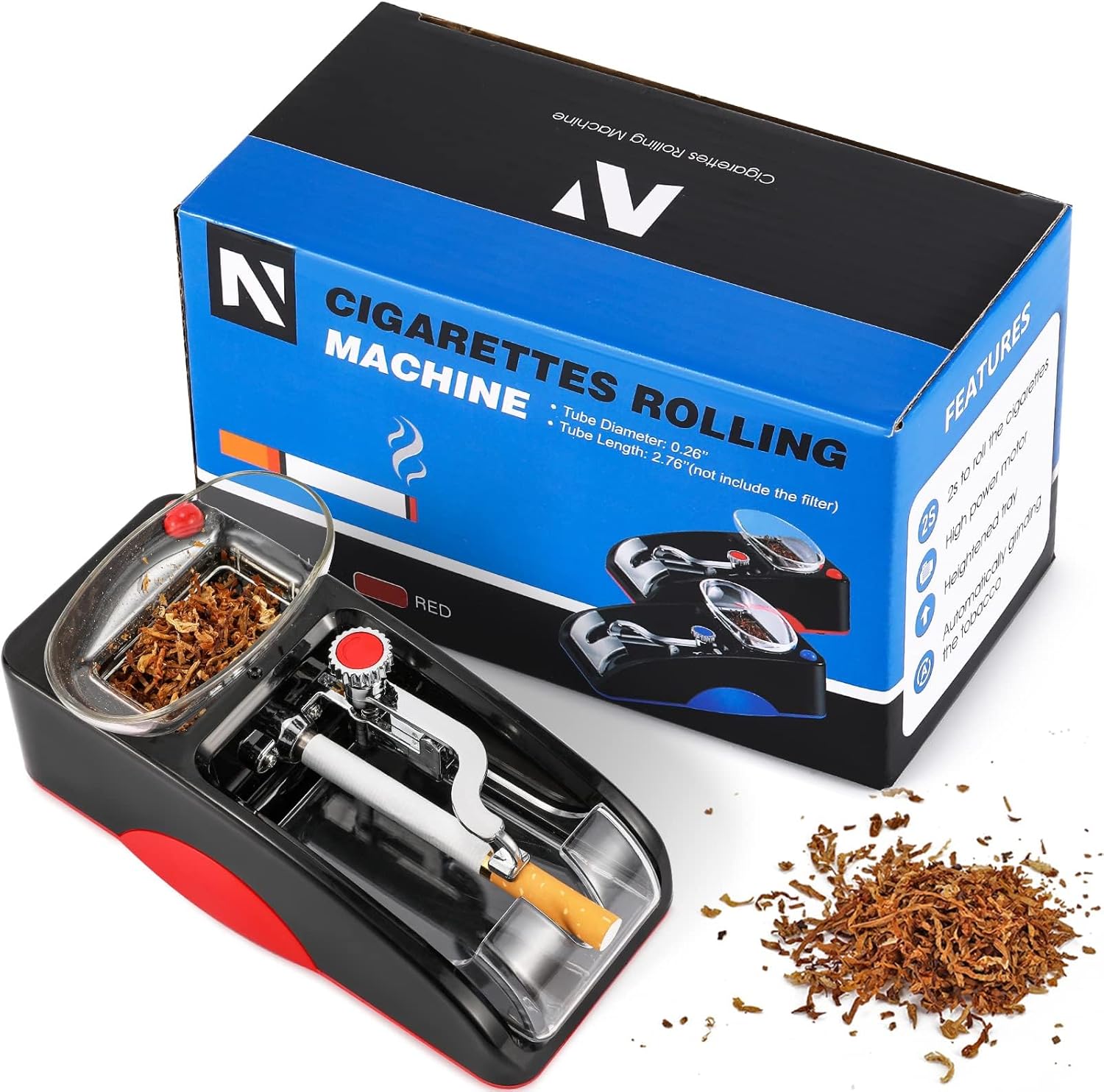NEWTRY Rolling Machine Electric Automatic Injector Mini Roller Maker DIY Tool (Red) - Image 1