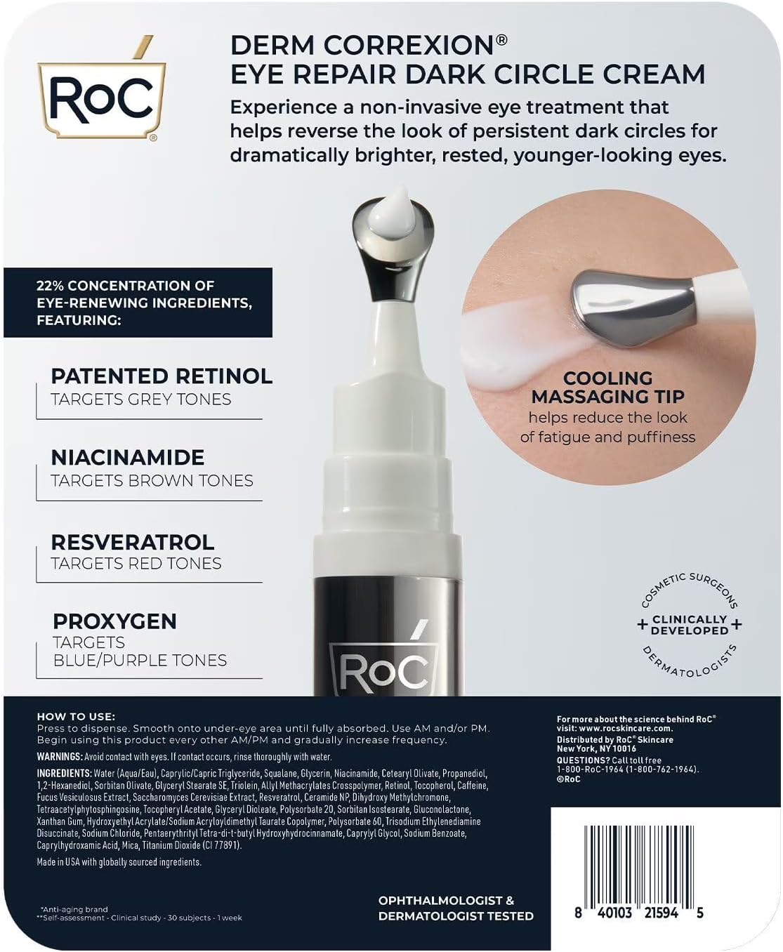 Authentic USA imported RoC eye cream set for dark circles
