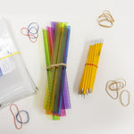Natural rubber stretchable bands 2 ounce bag packaging detail