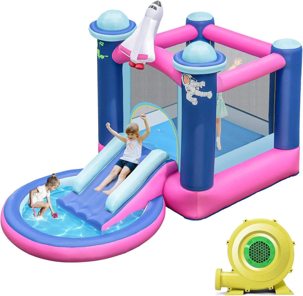 Honey Joy space themed inflatable bounce house front view