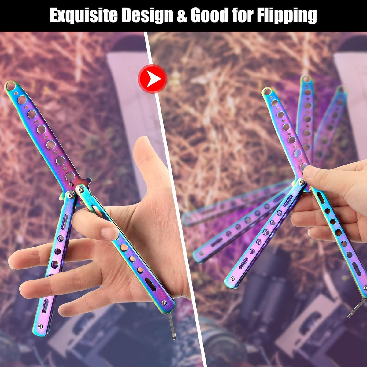 Morden Ms steel metal folding trainer handle cutouts and balance.