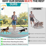 Qltytoy hands free running leash highlighting the high visibility reflective safety stitching under low light conditions.