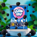 Fifty count pack of blue raspberry flavored lollipops for events