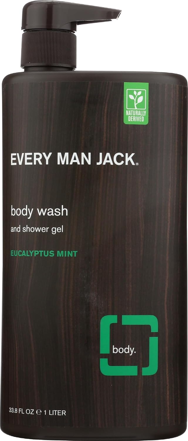 Every Man Jack eucalyptus mint body wash front view bottle