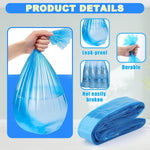 Astrallgn scented blue disposal bags highlighting the waterproof and tear resistant material.