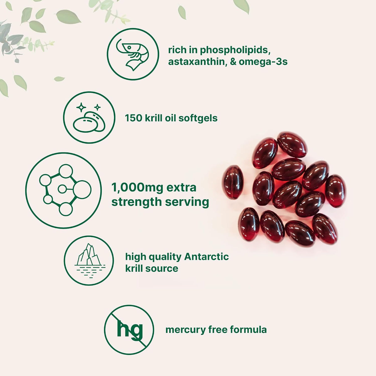 Micro Ingredients krill oil softgels close up view