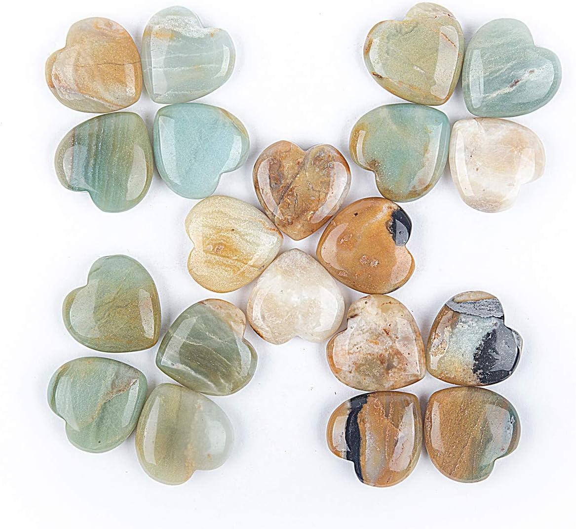 JIC Gem crystal hearts displayed in a decorative bowl