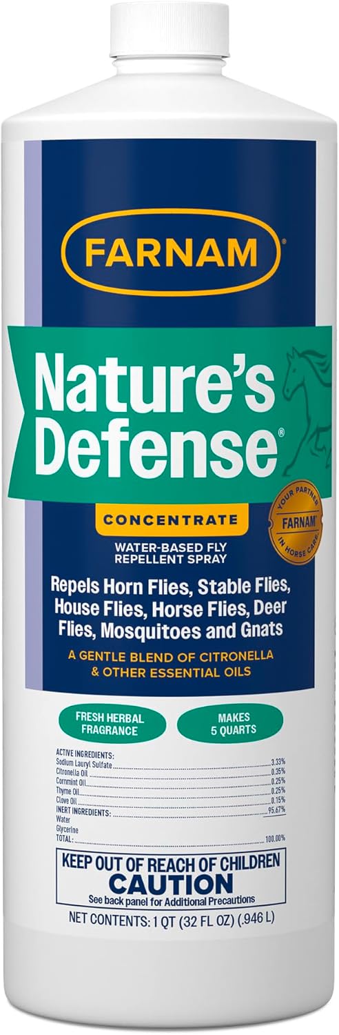 Farnam Natures Defense Concentrate front view botanical fly repellent spray for horses
